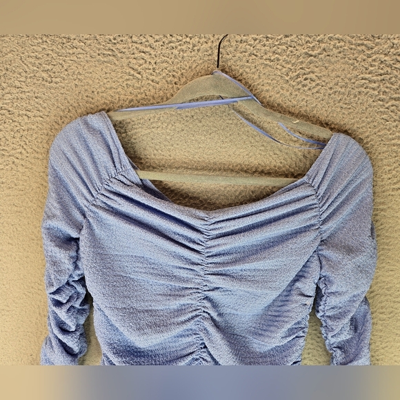 Elodie Womens Top Sz M Purple Ruched Front,Back & Arms. Purple Casual Comfort - Picture 3 of 11